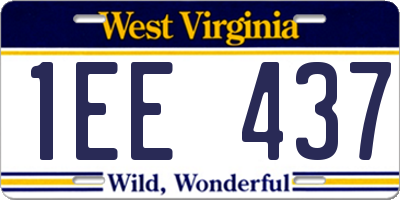 WV license plate 1EE437
