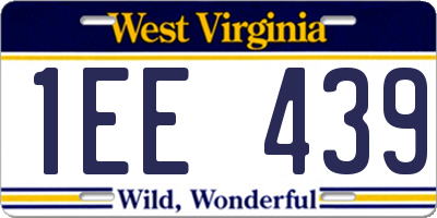 WV license plate 1EE439