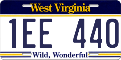 WV license plate 1EE440