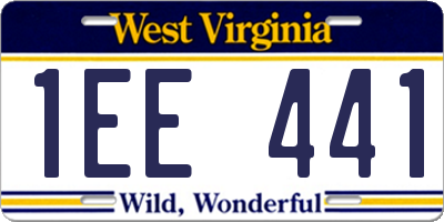 WV license plate 1EE441