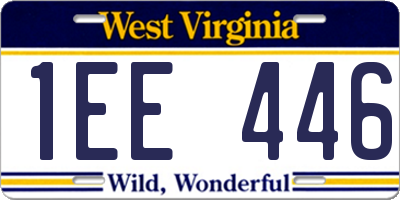 WV license plate 1EE446