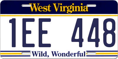 WV license plate 1EE448