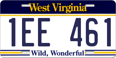WV license plate 1EE461