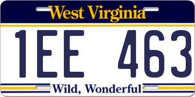 WV license plate 1EE463