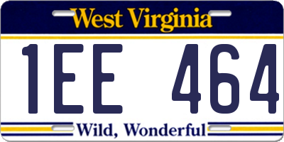 WV license plate 1EE464