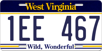 WV license plate 1EE467