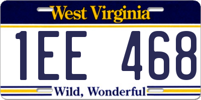 WV license plate 1EE468