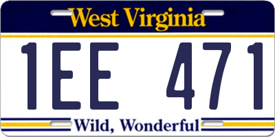 WV license plate 1EE471