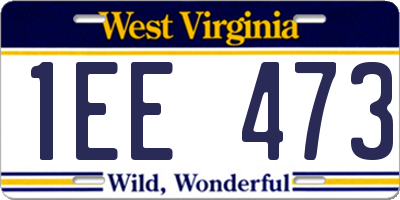WV license plate 1EE473