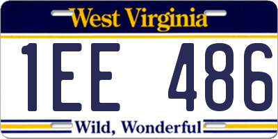 WV license plate 1EE486