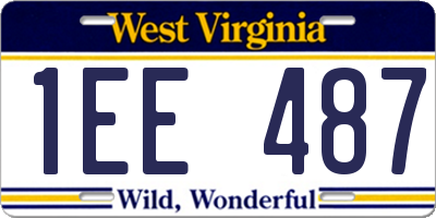 WV license plate 1EE487