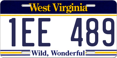 WV license plate 1EE489
