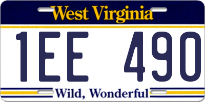 WV license plate 1EE490