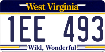 WV license plate 1EE493