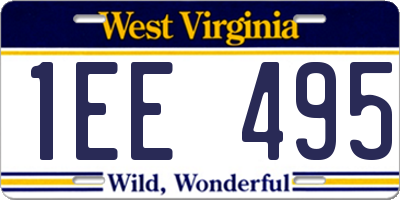 WV license plate 1EE495