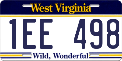 WV license plate 1EE498
