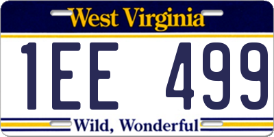 WV license plate 1EE499