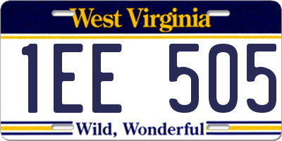 WV license plate 1EE505
