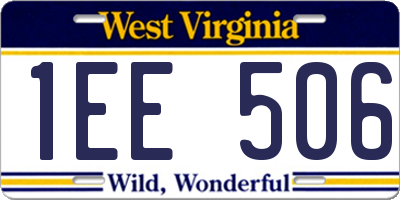 WV license plate 1EE506