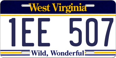 WV license plate 1EE507
