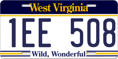 WV license plate 1EE508
