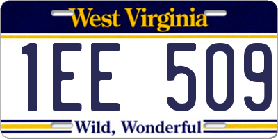WV license plate 1EE509