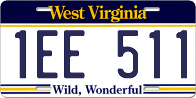 WV license plate 1EE511