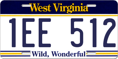 WV license plate 1EE512