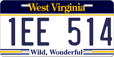 WV license plate 1EE514