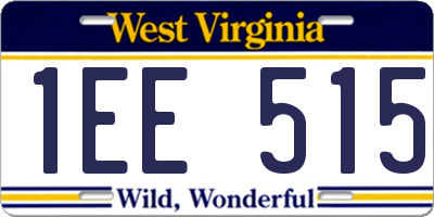 WV license plate 1EE515
