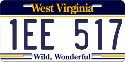 WV license plate 1EE517