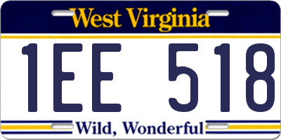 WV license plate 1EE518