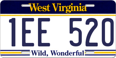 WV license plate 1EE520