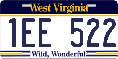 WV license plate 1EE522