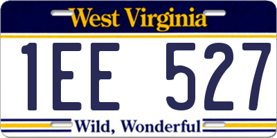 WV license plate 1EE527