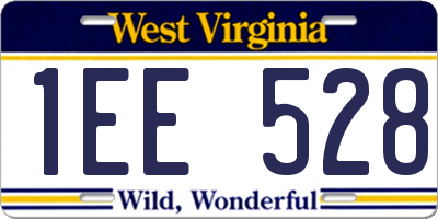 WV license plate 1EE528