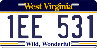 WV license plate 1EE531