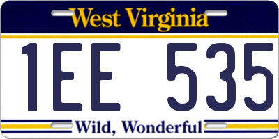 WV license plate 1EE535