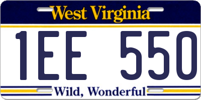 WV license plate 1EE550