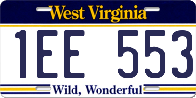 WV license plate 1EE553