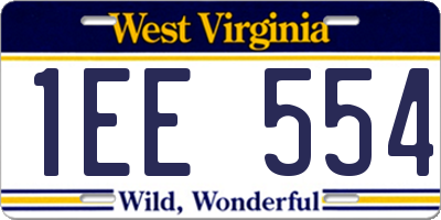 WV license plate 1EE554