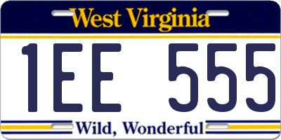 WV license plate 1EE555