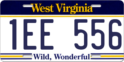 WV license plate 1EE556