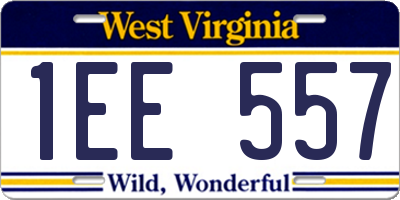 WV license plate 1EE557