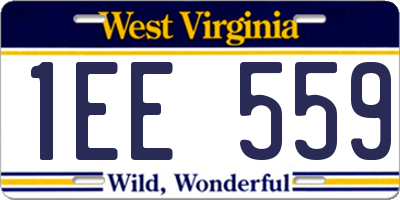WV license plate 1EE559