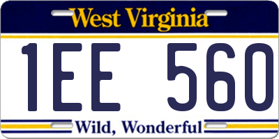 WV license plate 1EE560