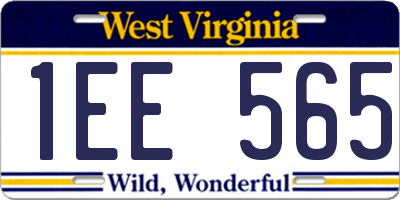 WV license plate 1EE565