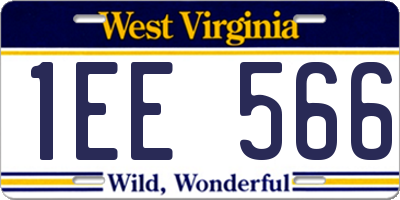 WV license plate 1EE566