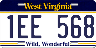 WV license plate 1EE568
