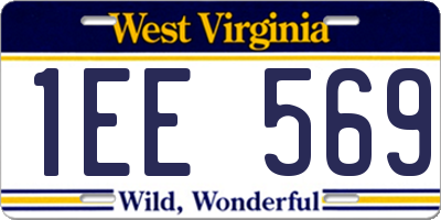 WV license plate 1EE569